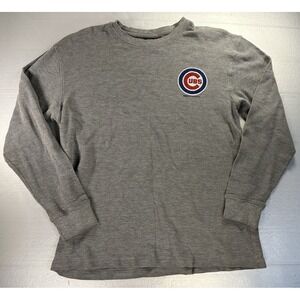 Stitches Chicago Cubs Waffle Knit Sweatshirt Mens Medium Gray MLB Sweater‎